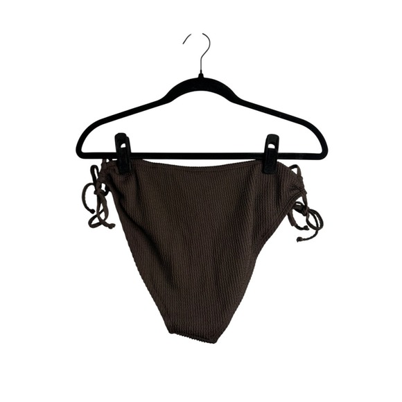 NWT Cupshe 2-Piece Waffle Knit Bikini Set – Size Large Brown and White Stripe - Picture 9 of 12